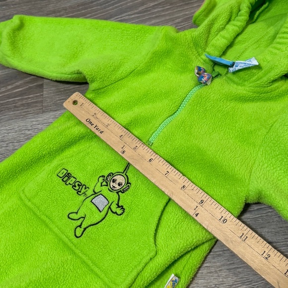 Teletubbies Dipsy Green Fleece Hooded One-Piece Costume 24M Toddler jumpsuit - Picture 8 of 9